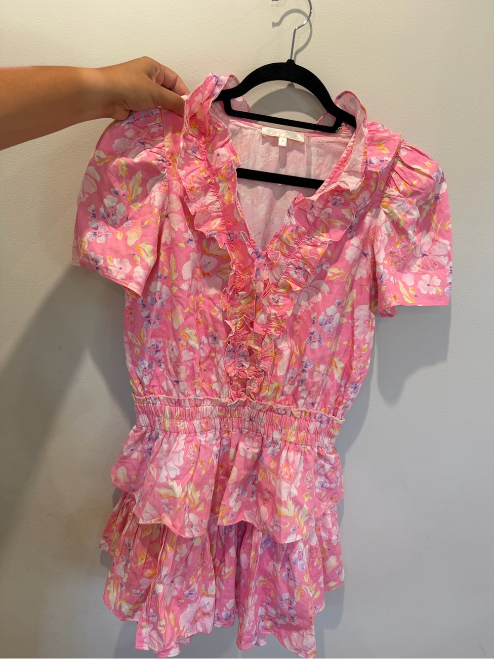 LoveShackFancy women’s Pink Watercolor Print Girls Dress